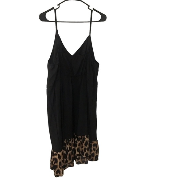 3/$15 Shein black leopard print spaghetti strap midi dress size 2XL - Picture 2 of 9